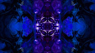 Soyut boya fırça mürekkep patlayabilir formanın düzgün kavramı simetrik desen süs dekoratif Kaleidoscope hareketi geometrik daire ve yıldız şekiller