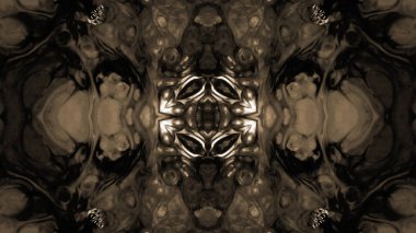 Soyut boya fırça mürekkep patlayabilir formanın düzgün kavramı simetrik desen süs dekoratif Kaleidoscope hareketi geometrik daire ve yıldız şekiller