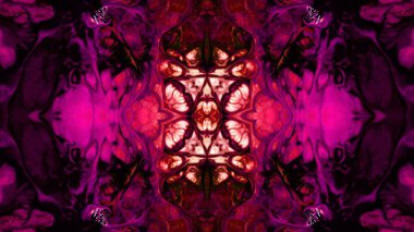 Soyut boya fırça mürekkep patlayabilir formanın düzgün kavramı simetrik desen süs dekoratif Kaleidoscope hareketi geometrik daire ve yıldız şekiller