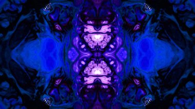 Soyut boya fırça mürekkep patlayabilir formanın düzgün kavramı simetrik desen süs dekoratif Kaleidoscope hareketi geometrik daire ve yıldız şekiller