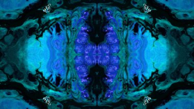 Soyut boya fırça mürekkep patlayabilir formanın düzgün kavramı simetrik desen süs dekoratif Kaleidoscope hareketi geometrik daire ve yıldız şekiller