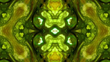 Soyut boya fırça mürekkep patlayabilir formanın düzgün kavramı simetrik desen süs dekoratif Kaleidoscope hareketi geometrik daire ve yıldız şekiller