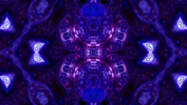 Soyut boya fırça mürekkep patlayabilir formanın düzgün kavramı simetrik desen süs dekoratif Kaleidoscope hareketi geometrik daire ve yıldız şekiller