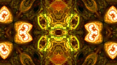 Soyut boya fırça mürekkep patlayabilir formanın düzgün kavramı simetrik desen süs dekoratif Kaleidoscope hareketi geometrik daire ve yıldız şekiller