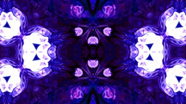 Soyut boya fırça mürekkep patlayabilir formanın düzgün kavramı simetrik desen süs dekoratif Kaleidoscope hareketi geometrik daire ve yıldız şekiller