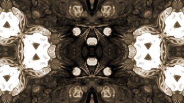 Soyut boya fırça mürekkep patlayabilir formanın düzgün kavramı simetrik desen süs dekoratif Kaleidoscope hareketi geometrik daire ve yıldız şekiller