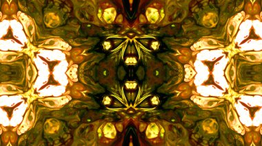 Soyut boya fırça mürekkep patlayabilir formanın düzgün kavramı simetrik desen süs dekoratif Kaleidoscope hareketi geometrik daire ve yıldız şekiller