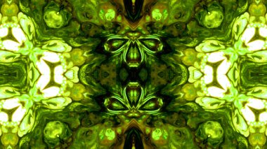 Soyut boya fırça mürekkep patlayabilir formanın düzgün kavramı simetrik desen süs dekoratif Kaleidoscope hareketi geometrik daire ve yıldız şekiller