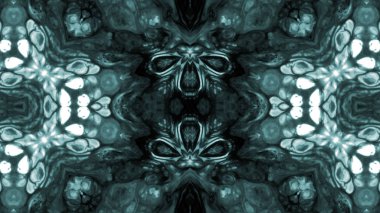 Soyut boya fırça mürekkep patlayabilir formanın düzgün kavramı simetrik desen süs dekoratif Kaleidoscope hareketi geometrik daire ve yıldız şekiller