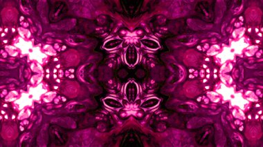 Soyut boya fırça mürekkep patlayabilir formanın düzgün kavramı simetrik desen süs dekoratif Kaleidoscope hareketi geometrik daire ve yıldız şekiller