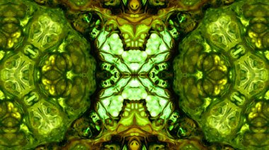 Soyut boya fırça mürekkep patlayabilir formanın düzgün kavramı simetrik desen süs dekoratif Kaleidoscope hareketi geometrik daire ve yıldız şekiller