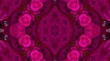 Soyut boya fırça mürekkep patlayabilir formanın düzgün kavramı simetrik desen süs dekoratif Kaleidoscope hareketi geometrik daire ve yıldız şekiller