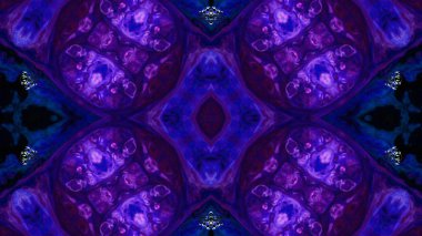 Soyut boya fırça mürekkep patlayabilir formanın düzgün kavramı simetrik desen süs dekoratif Kaleidoscope hareketi geometrik daire ve yıldız şekiller