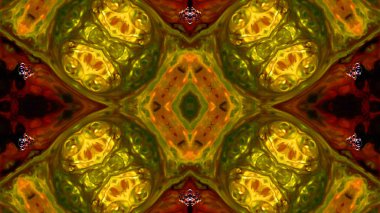 Soyut boya fırça mürekkep patlayabilir formanın düzgün kavramı simetrik desen süs dekoratif Kaleidoscope hareketi geometrik daire ve yıldız şekiller