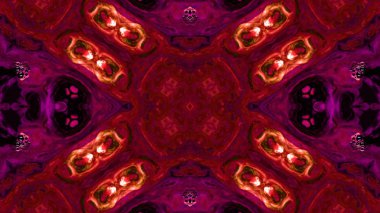 Soyut boya fırça mürekkep patlayabilir formanın düzgün kavramı simetrik desen süs dekoratif Kaleidoscope hareketi geometrik daire ve yıldız şekiller