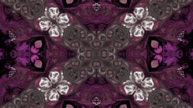 Soyut boya fırça mürekkep patlayabilir formanın düzgün kavramı simetrik desen süs dekoratif Kaleidoscope hareketi geometrik daire ve yıldız şekiller