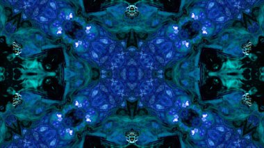 Soyut boya fırça mürekkep patlayabilir formanın düzgün kavramı simetrik desen süs dekoratif Kaleidoscope hareketi geometrik daire ve yıldız şekiller