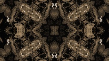 Soyut boya fırça mürekkep patlayabilir formanın düzgün kavramı simetrik desen süs dekoratif Kaleidoscope hareketi geometrik daire ve yıldız şekiller