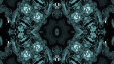 Soyut boya fırça mürekkep patlayabilir formanın düzgün kavramı simetrik desen süs dekoratif Kaleidoscope hareketi geometrik daire ve yıldız şekiller