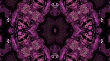 Soyut boya fırça mürekkep patlayabilir formanın düzgün kavramı simetrik desen süs dekoratif Kaleidoscope hareketi geometrik daire ve yıldız şekiller