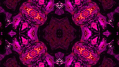 Soyut boya fırça mürekkep patlayabilir formanın düzgün kavramı simetrik desen süs dekoratif Kaleidoscope hareketi geometrik daire ve yıldız şekiller