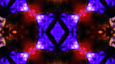 Soyut boya fırça mürekkep patlayabilir formanın düzgün kavramı simetrik desen süs dekoratif Kaleidoscope hareketi geometrik daire ve yıldız şekiller