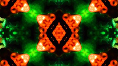 Soyut boya fırça mürekkep patlayabilir formanın düzgün kavramı simetrik desen süs dekoratif Kaleidoscope hareketi geometrik daire ve yıldız şekiller