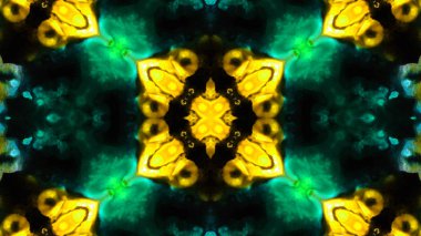 Soyut boya fırça mürekkep patlayabilir formanın düzgün kavramı simetrik desen süs dekoratif Kaleidoscope hareketi geometrik daire ve yıldız şekiller