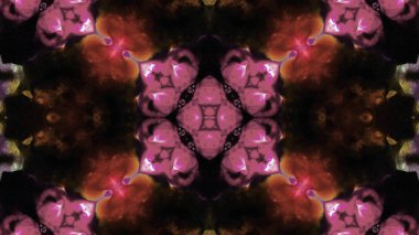 Soyut boya fırça mürekkep patlayabilir formanın düzgün kavramı simetrik desen süs dekoratif Kaleidoscope hareketi geometrik daire ve yıldız şekiller