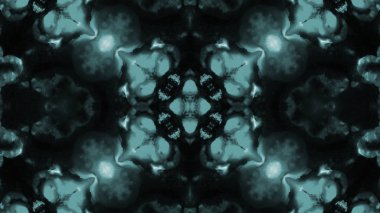 Soyut boya fırça mürekkep patlayabilir formanın düzgün kavramı simetrik desen süs dekoratif Kaleidoscope hareketi geometrik daire ve yıldız şekiller