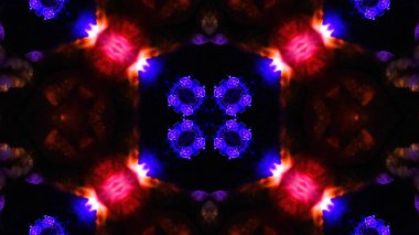 Soyut boya fırça mürekkep patlayabilir formanın düzgün kavramı simetrik desen süs dekoratif Kaleidoscope hareketi geometrik daire ve yıldız şekiller