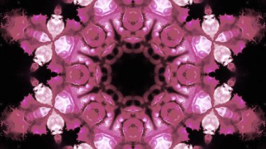 Soyut boya fırça mürekkep patlayabilir formanın düzgün kavramı simetrik desen süs dekoratif Kaleidoscope hareketi geometrik daire ve yıldız şekiller