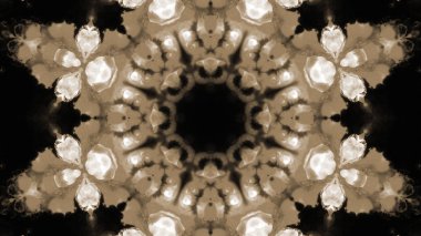 Soyut boya fırça mürekkep patlayabilir formanın düzgün kavramı simetrik desen süs dekoratif Kaleidoscope hareketi geometrik daire ve yıldız şekiller