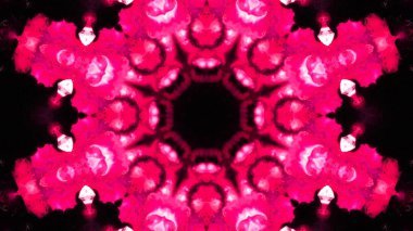 Soyut boya fırça mürekkep patlayabilir formanın düzgün kavramı simetrik desen süs dekoratif Kaleidoscope hareketi geometrik daire ve yıldız şekiller