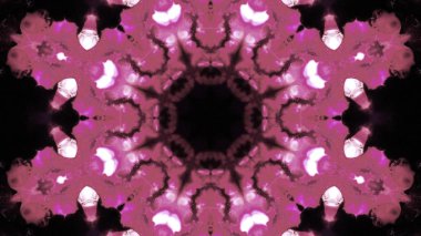 Soyut boya fırça mürekkep patlayabilir formanın düzgün kavramı simetrik desen süs dekoratif Kaleidoscope hareketi geometrik daire ve yıldız şekiller