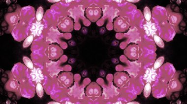 Soyut boya fırça mürekkep patlayabilir formanın düzgün kavramı simetrik desen süs dekoratif Kaleidoscope hareketi geometrik daire ve yıldız şekiller