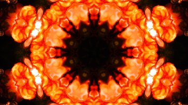 Soyut boya fırça mürekkep patlayabilir formanın düzgün kavramı simetrik desen süs dekoratif Kaleidoscope hareketi geometrik daire ve yıldız şekiller