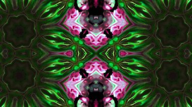 Soyut boya fırça mürekkep patlayabilir formanın düzgün kavramı simetrik desen süs dekoratif Kaleidoscope hareketi geometrik daire ve yıldız şekiller