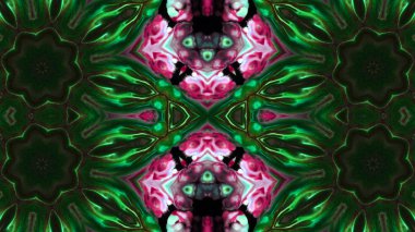 Soyut boya fırça mürekkep patlayabilir formanın düzgün kavramı simetrik desen süs dekoratif Kaleidoscope hareketi geometrik daire ve yıldız şekiller