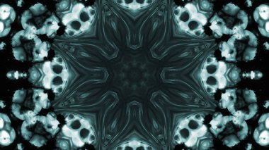 Soyut boya fırça mürekkep patlayabilir formanın düzgün kavramı simetrik desen süs dekoratif Kaleidoscope hareketi geometrik daire ve yıldız şekiller