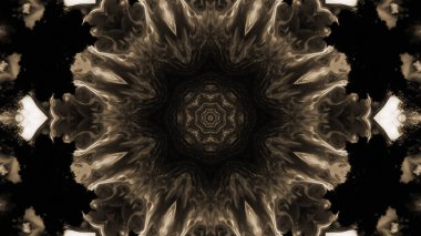 Soyut boya fırça mürekkep patlayabilir formanın düzgün kavramı simetrik desen süs dekoratif Kaleidoscope hareketi geometrik daire ve yıldız şekiller