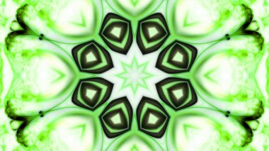 Soyut boya fırça mürekkep patlayabilir formanın düzgün kavramı simetrik desen süs dekoratif Kaleidoscope hareketi geometrik daire ve yıldız şekiller