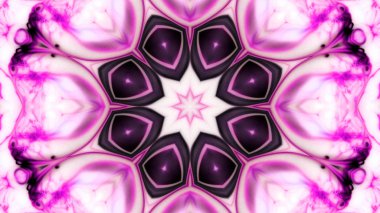 Soyut boya fırça mürekkep patlayabilir formanın düzgün kavramı simetrik desen süs dekoratif Kaleidoscope hareketi geometrik daire ve yıldız şekiller