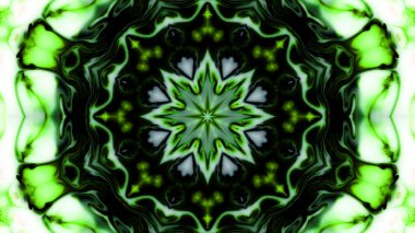 Soyut boya fırça mürekkep patlayabilir formanın düzgün kavramı simetrik desen süs dekoratif Kaleidoscope hareketi geometrik daire ve yıldız şekiller