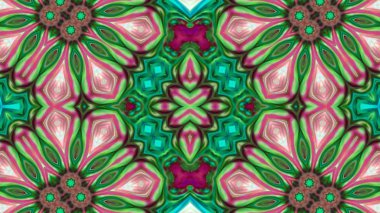 Soyut boya fırça mürekkep patlayabilir formanın düzgün kavramı simetrik desen süs dekoratif Kaleidoscope hareketi geometrik daire ve yıldız şekiller