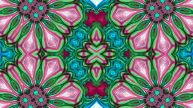 Soyut boya fırça mürekkep patlayabilir formanın düzgün kavramı simetrik desen süs dekoratif Kaleidoscope hareketi geometrik daire ve yıldız şekiller