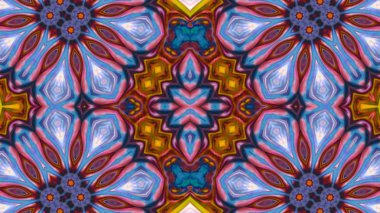 Soyut boya fırça mürekkep patlayabilir formanın düzgün kavramı simetrik desen süs dekoratif Kaleidoscope hareketi geometrik daire ve yıldız şekiller