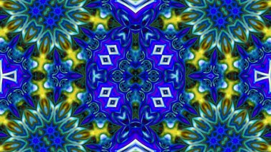 Soyut boya fırça mürekkep patlayabilir formanın düzgün kavramı simetrik desen süs dekoratif Kaleidoscope hareketi geometrik daire ve yıldız şekiller