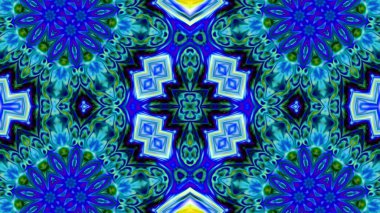 Soyut boya fırça mürekkep patlayabilir formanın düzgün kavramı simetrik desen süs dekoratif Kaleidoscope hareketi geometrik daire ve yıldız şekiller