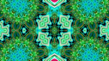 Soyut boya fırça mürekkep patlayabilir formanın düzgün kavramı simetrik desen süs dekoratif Kaleidoscope hareketi geometrik daire ve yıldız şekiller